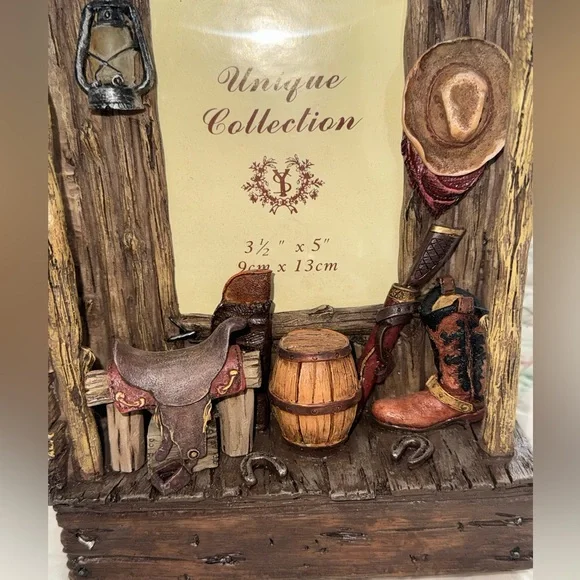 Rustic Western Light Up Picture Frame Cowboy Ranch Decor Lantern Cowhand Cabin - Picture 6 of 11